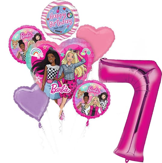 Michaels, Barbie Birthday Age Foil Balloon Bouquet – Category: Foil Balloons